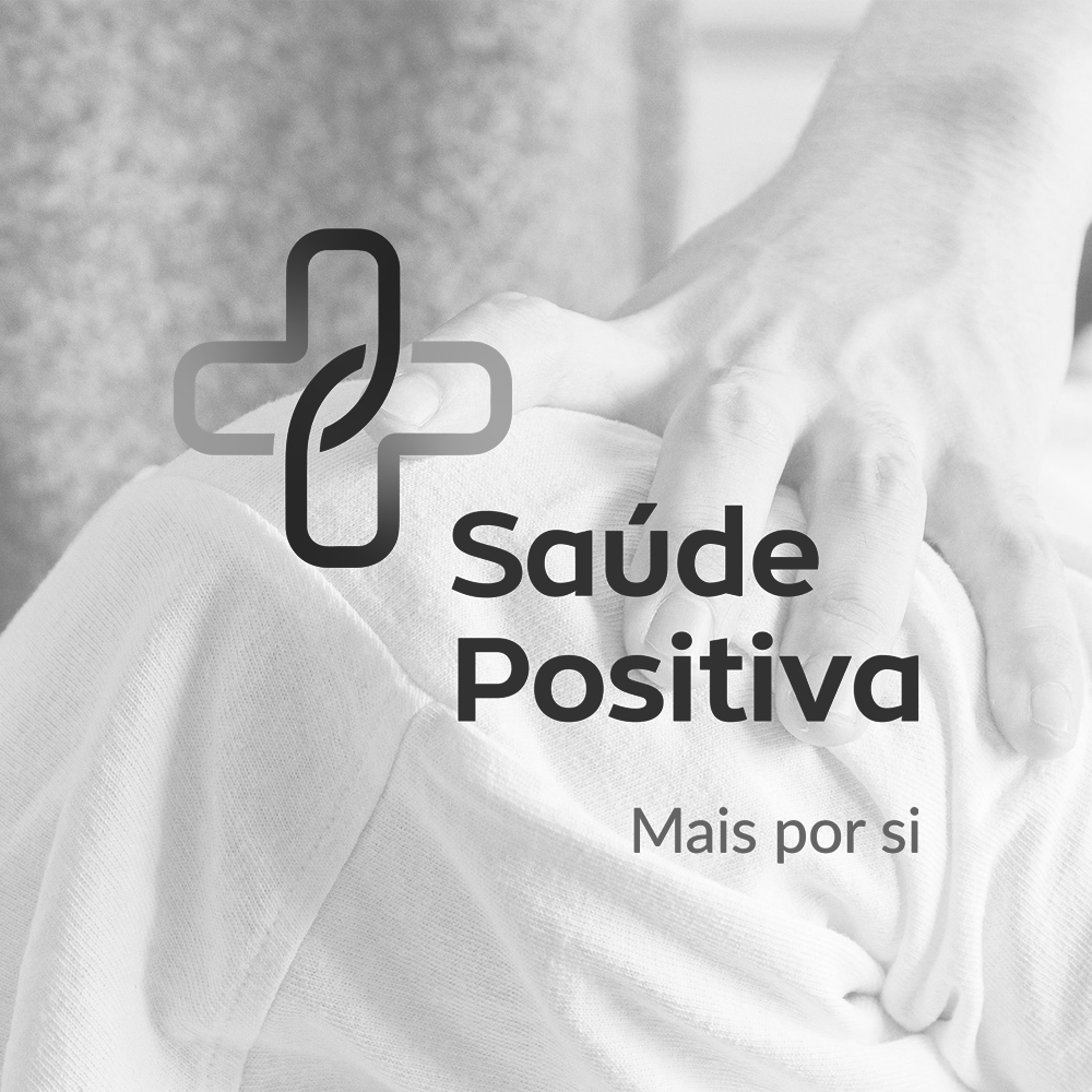 Logo da clínica Saúde Positiva a preto e branco