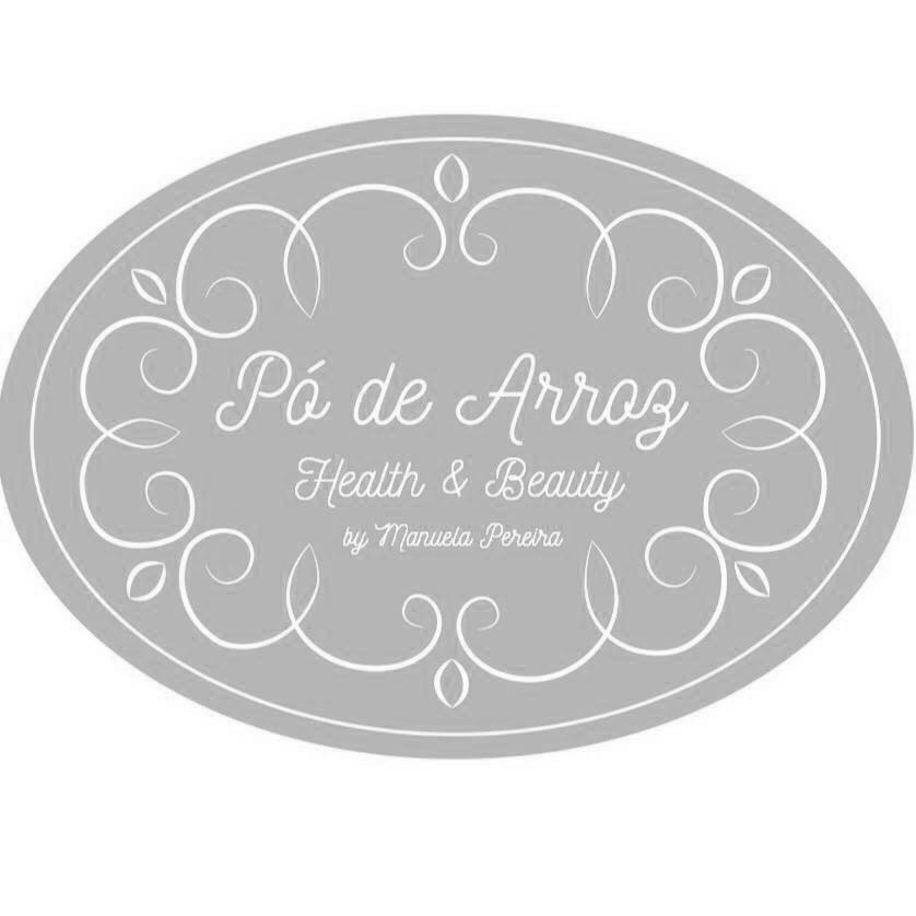 logo Pó de Arroz Health & Beauty preto e branco
