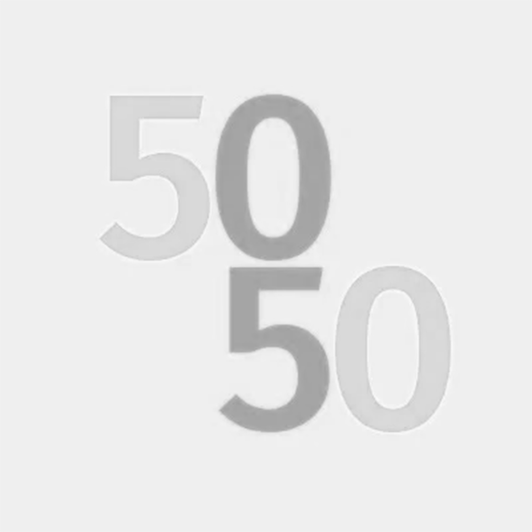 logo 50 50 preto e branco
