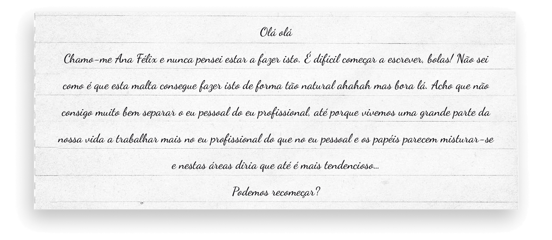 carta de apresentação da Ana Félix, formato horizontal