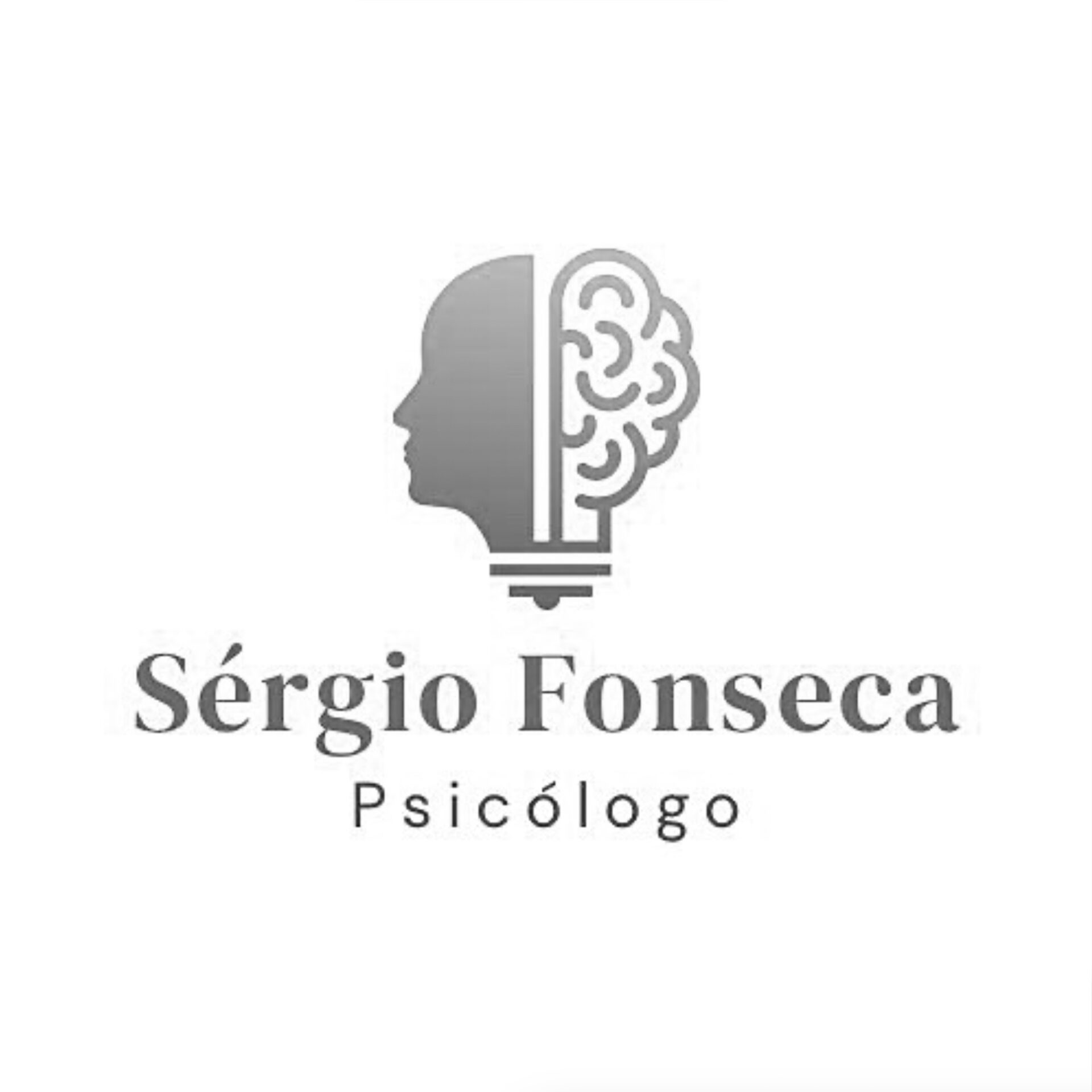 logo Sérgio Fonseca psicólogo preto e branco